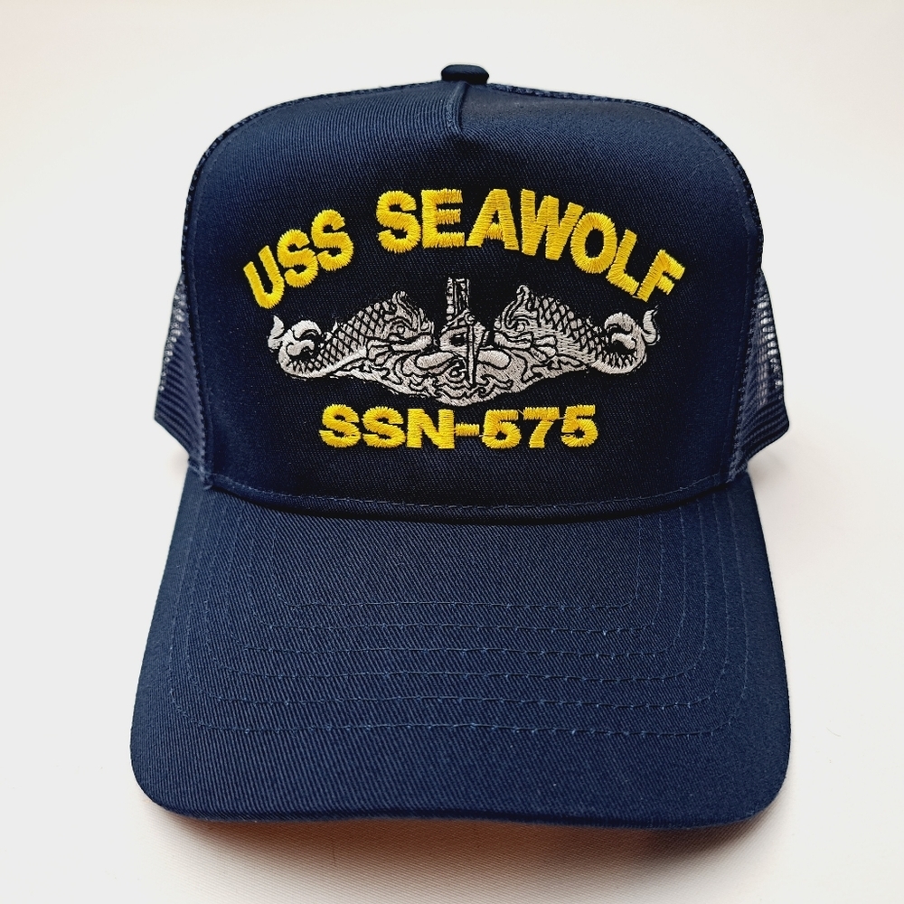 USS Seawolf SSN-575 Baseball Cap Hat Mesh Snapback